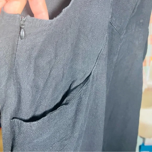 Onesie overall jumpsuit Black Cotton Linen Blend non branded women’s XL - Picture 4 of 5